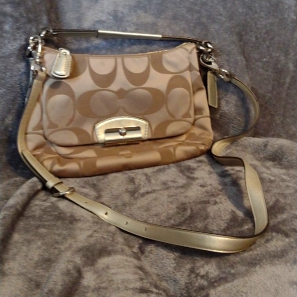 Coach Leather & Sateen handbag, EUC